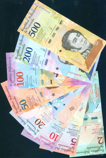 Венесуэла 2018 компл. 8 бнкн UNC 2,5,10,20,50,100,200,500 bolivar fuerte