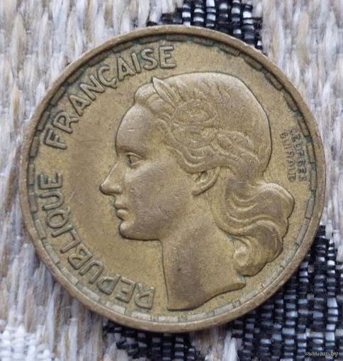 Франция 20 франков 1950 года. Двойная надпись! Редкость!!! Предложи свою цену или обмен!