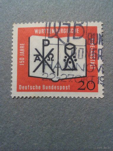 ФРГ. 150 лет Вюртембергской семинарии. 1962г. гашеная