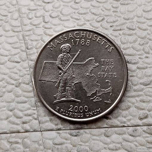 1/4 доллара  2000(P) года США. Квотер штата Массачусетс.