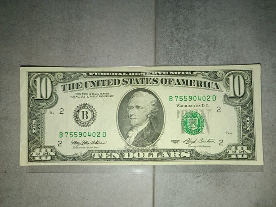 10 долларов США. 1993г