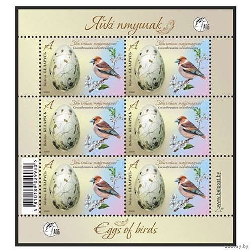 Беларусь 2020г Малый лист MNH   "Обыкновенный дубонос"