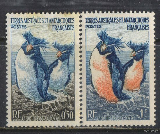 Fr Французские Южные и Антарктические территории 1956 Острова Крозе Золотоволосый пингвин Стандарт #2-3**