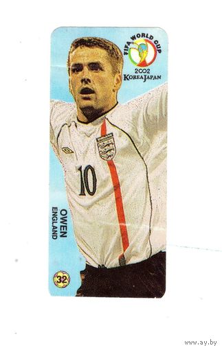 Owen. Наклейка от жевачки FIFA WORLD CUP. Возможен обмен