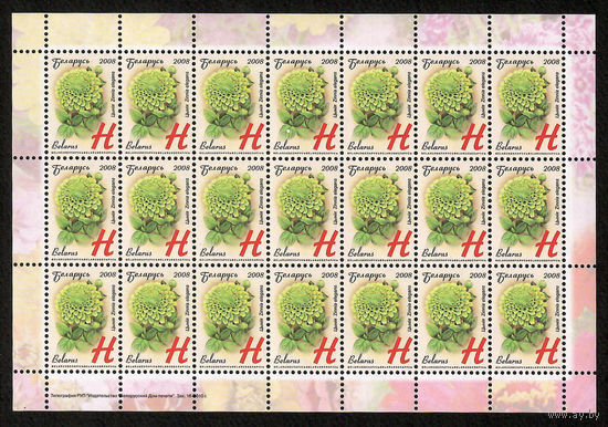 Беларусь. 2008. Стандарт. Циния (Н) (з.16-2010) Лист