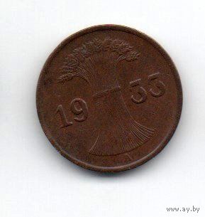 ГЕРМАНСКОЕ ГОСУДАРСТВО (ВЕЙМАРСКАЯ РЕСПУБЛИКА)  1 РЕЙХСПФЕННИГ 1933 А