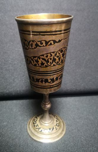 Рюмка серебро. Кубачи. 875 проба. Чёрнь.