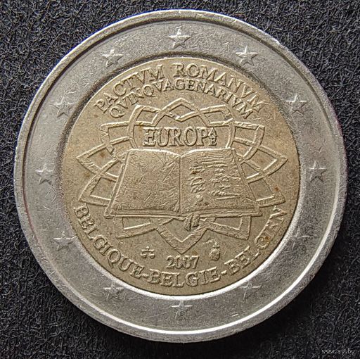 2 евро. Бельгия. 2007 год. 50 лет подписанию Римского договора