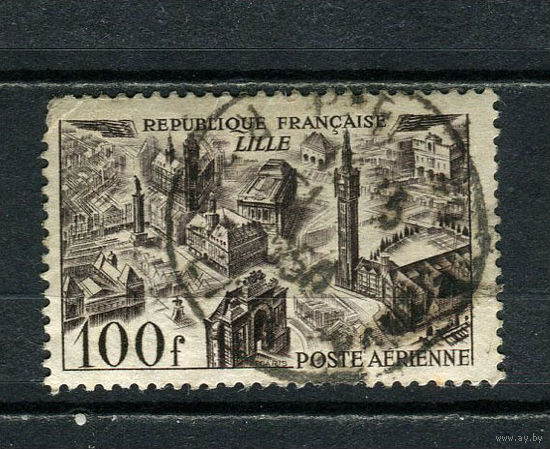 Франция - 1949/1950 - Архитектура 100Fr - [Mi.861] - 1 марка. Гашеная.  (Лот 68EG)-T2P8