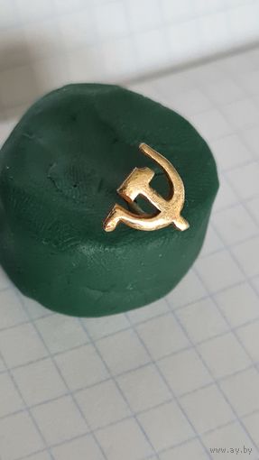 Деталь Золотой серп и молот знак медаль орден .