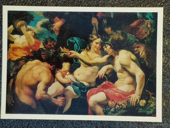 Открытка Симон Вуэ. 1590 – 1649. Геркулес среди богов Олимпа. Французская живопись XV – начала XVII в. Государственный Эрмитаж.