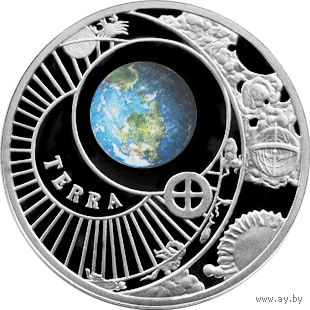 Торги. Серебро.  Зямля . Земля . 10 рублей , Solar System . Сонечная сістэма , Солнечная Система ,  2012 год .