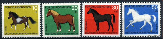 ГЕРМАНИЯ ЗАПАДНЫЙ БЕРЛИН 1969 г. Фауна ЛОШАДИ - Michel  326-329 **MNH \\3