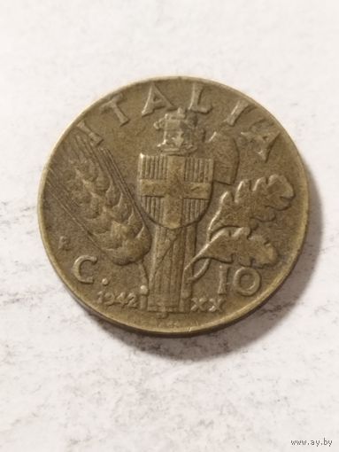 Италия 10 сентизим 1942
