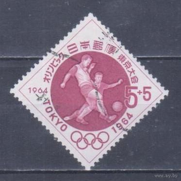 [267] Япония 1964. Спорт.Футбол.Олимпийские игры. Гашеная марка.