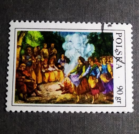 Марка Польша 1977 год Народные обычаи