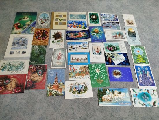 Открытки двойные б.у.