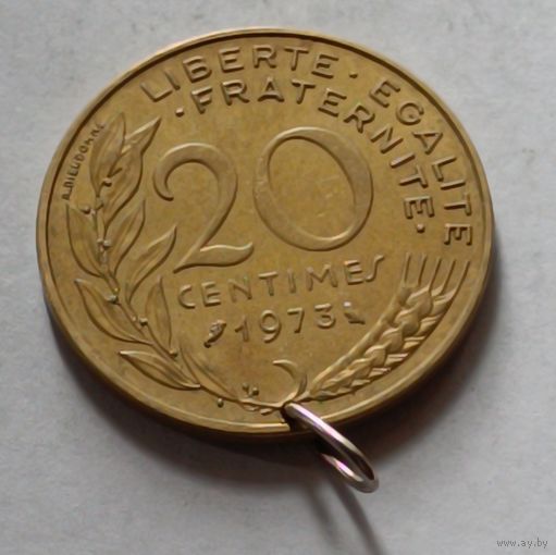 Франция. 20 сантимов 1973 года.