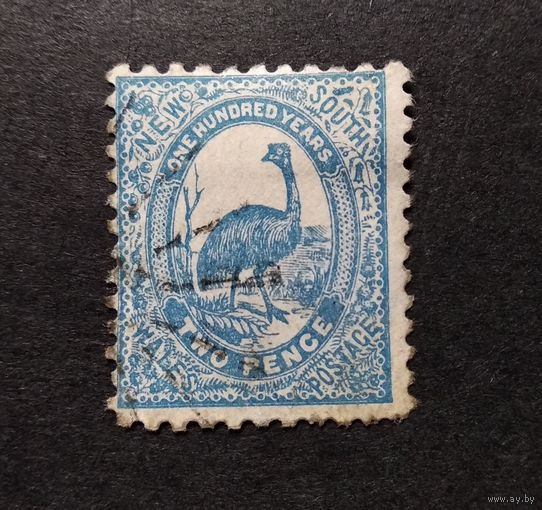 Великобритания\310с\  Новый Южный Уэльс.1888-1889 стандарт страус эму  Scott 78