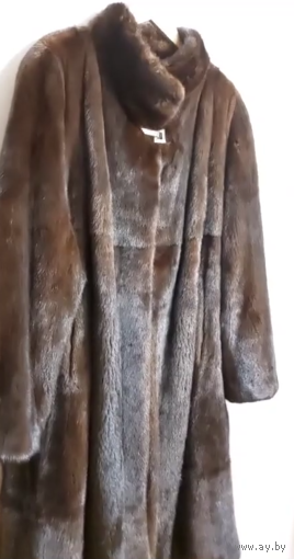ШУБА ИЗ ЭЛИТНОЙ НОРКИ ОТ  "MANZARI". КЛАССИЧЕСКАЯ МОДЕЛЬ. ДЛИНА - 115 СМ.  ОГ-150 СМ.