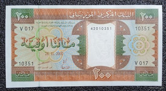 200 угий Мавритания 2002 г. UNC