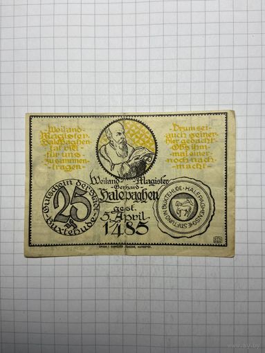 Нотгельд 25 пфеннигов Германия -3012