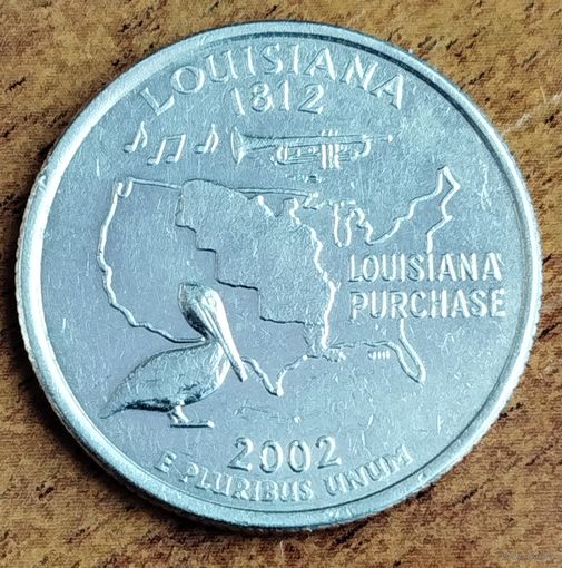США 25 центов (квотер) 2002 г. D. Луизиана