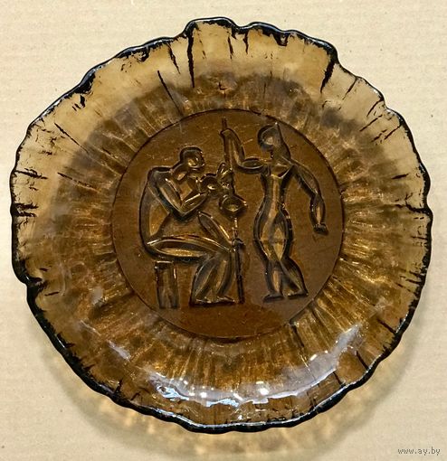 Тарелка "Стеклодувы" 1960-е гг. Мурахвер В. Диаметр 23 см.