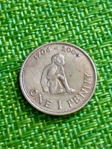 Гибралтар 1пенни 2004 г Обезьяна