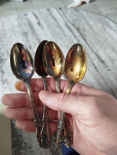 Чайные ложки ссср,позолота