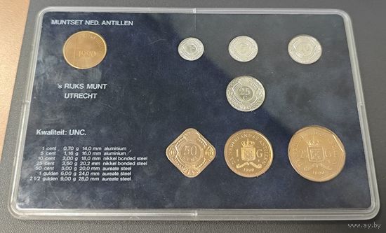 Годовой, банковский набор монет Нидерланды. 1990 год. UNC