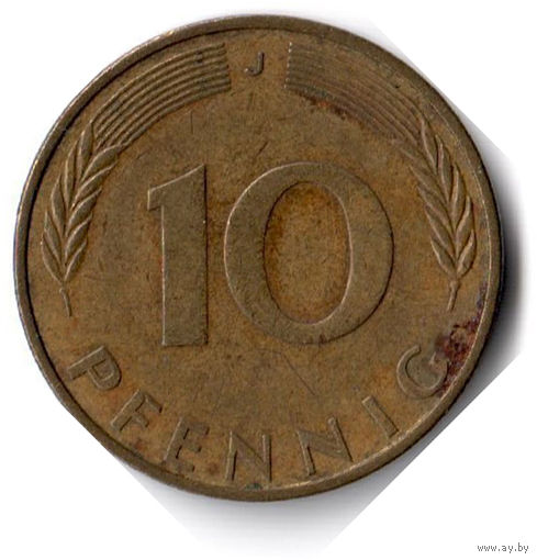 Германия. 10 пфеннигов. 1973 J