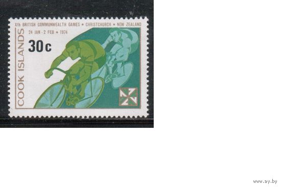 Кука острова-1974(Мих.389) , **  , Спорт, Велоспорт , Велосипеды