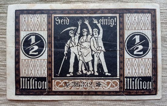 Werty71 Германия Веймар 500000 марок 1923 банкнота 1/2 миллиона гроссгельд Гоппиген Гёппинген