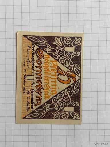 25 пфеннингов (нотгельды) 1921 г. Германия.