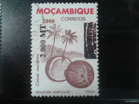 Мозамбик, 2000. Кокос, надпечатка
