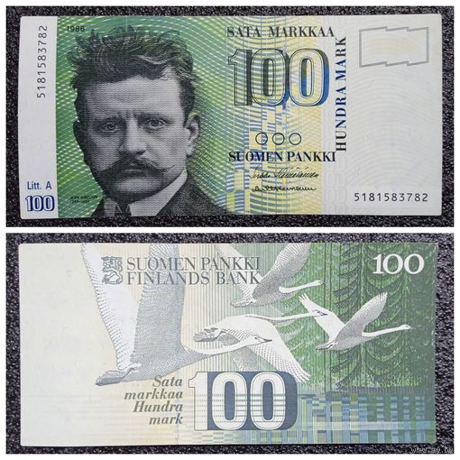 100 марок Финляндия 1986 г.