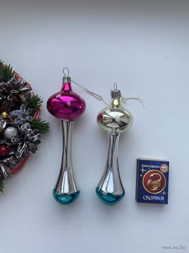 Лот елочных игрушек. Мухоморы.