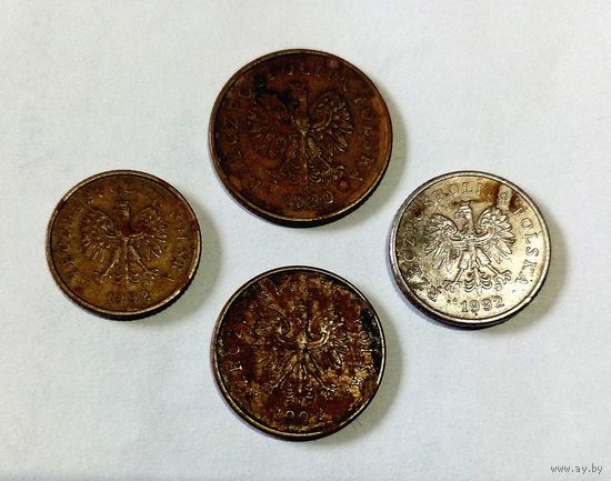 Польша 1, 2,5,10 грош выпуск 1992 год только 5 - 1990 ЗА ВСЕ
