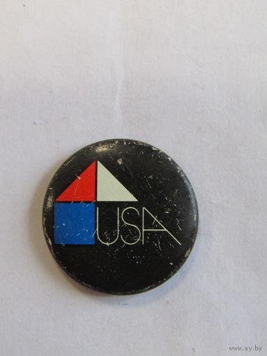 Знак. Значок. "Архитектура США". "Выставка 1978 г". США. USA. Ретро СССР. м