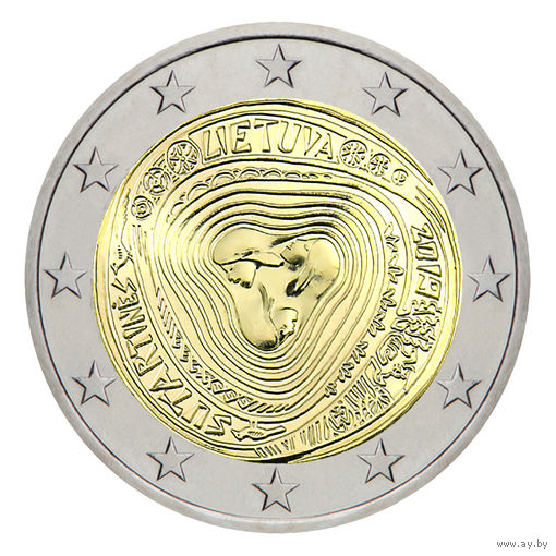 2 евро 2019 Литва Сутартинес UNC из ролла