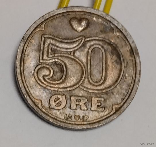 Дания 50 эре, 1990