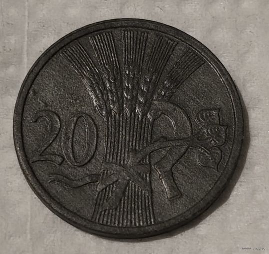 Богемия и Моравия 20 геллеров, 1944 (14-13-3)