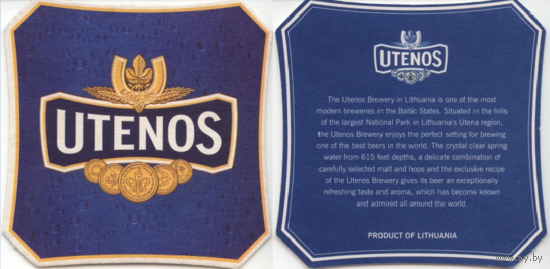Подставки под пиво "Utenos" /Литва/.
