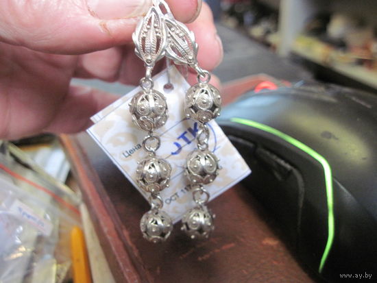 Серьги Кубачи 925 пробы.