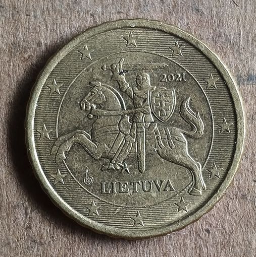Литва 10 евроцентов 2021 г., KM# 208