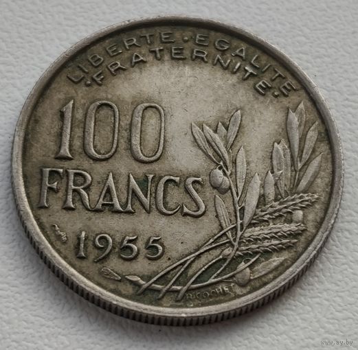 Франция 100 франков, 1955 Без отметки монетного двора "B" (14-14-7)