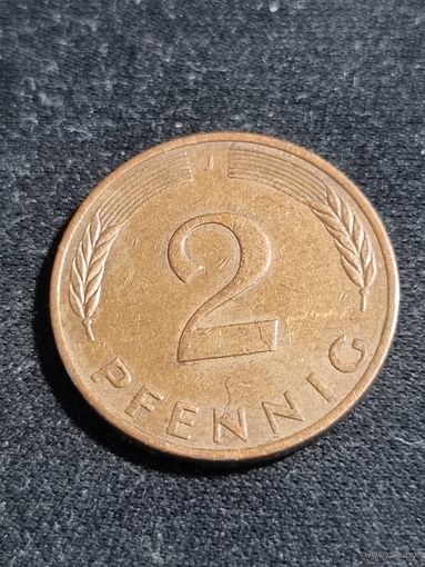 Германия  2 пфеннига 1980 J