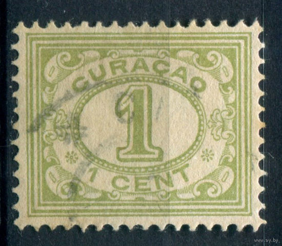 Нидерландские колонии - Кюрасао - 1915г. - цифры, перфорация 12 1/2, 1 с - 1 марка - гашёная [Mi 50]. #3-WB-77-A-1