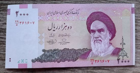Werty71 Иран 2000 риалов 2005 UNC банкнота Рухолла Мусави Хомейни Кааба
